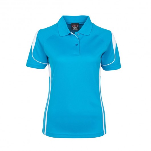 Aqua White Ladies Bell Polo